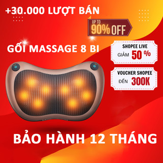 Gối massage hồng ngoại 8 bi 2 chiều cao cấp, gối massage vai gáy hồng ngoại 8 bi - gối massage toàn thân công nghệ