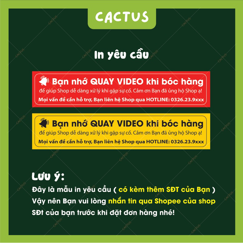 Tem Dán Nhắc Nhở Quay Video, Tem dán Niêm Phong, Tem dán quay video