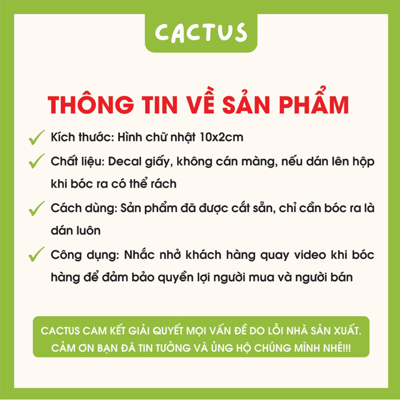 Tem Dán Nhắc Nhở Quay Video, Tem dán Niêm Phong, Tem dán quay video