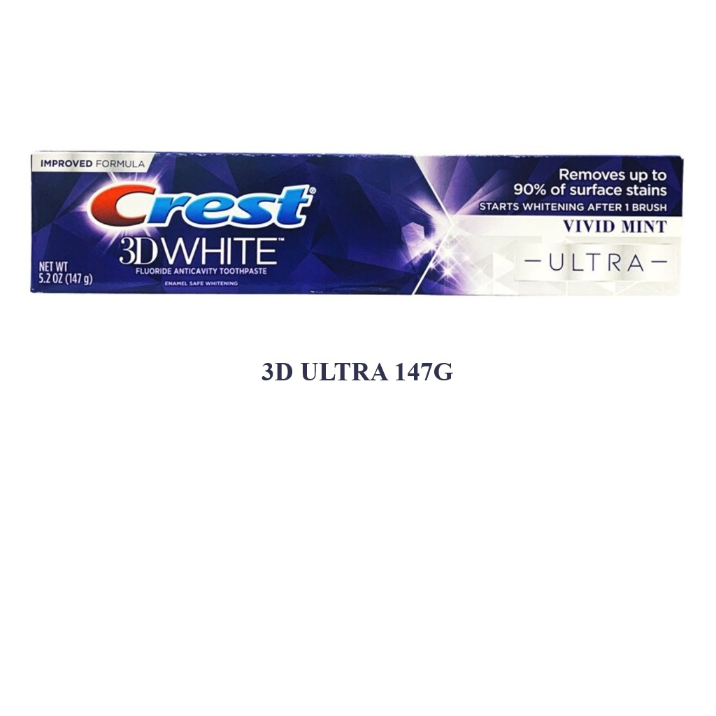 Kem Đánh Răng Crest 3D White Ultra - Advanced Whitening - Radiant Mint - Charcoal - Deep Clean - Arctic