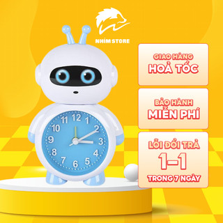 Đồng hồ báo thức để bàn hình Robot đáng yêu - Đồng hồ để bàn chuông siêu to giá rẻ