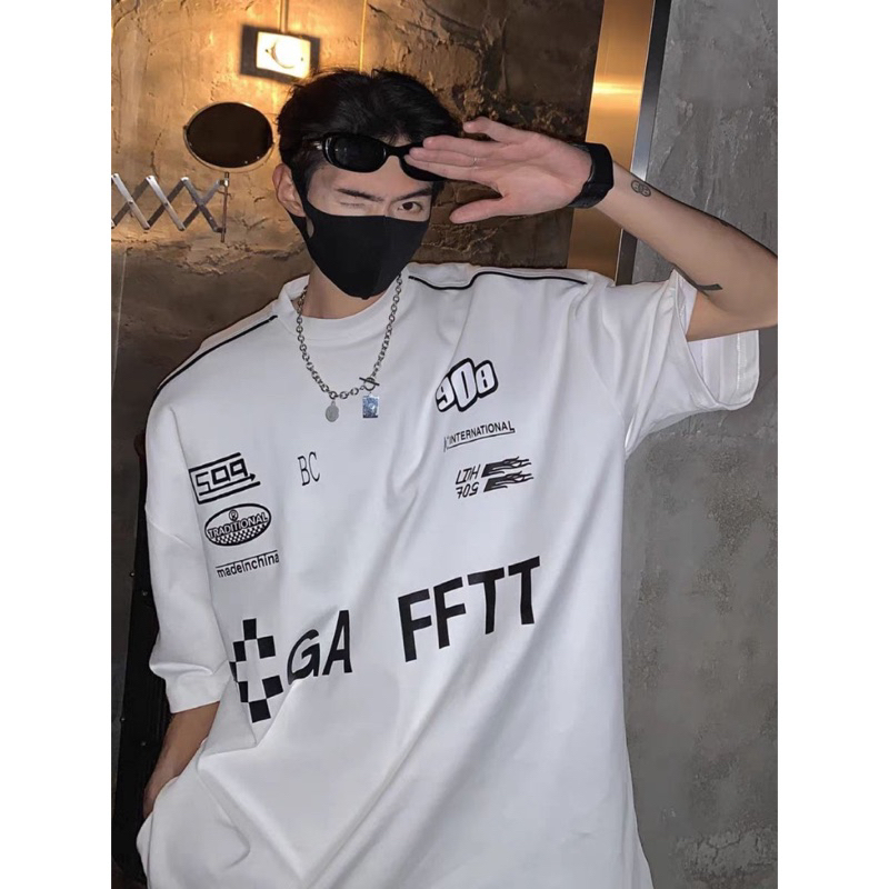 Áo Phông Nam Tay Lỡ Unisex GAFFIT màu ĐEN/TRẮNG 🏁 /Nam nữ unisex/ Áo thun cổ tròn form rộng Brand Jaystoree 🖤