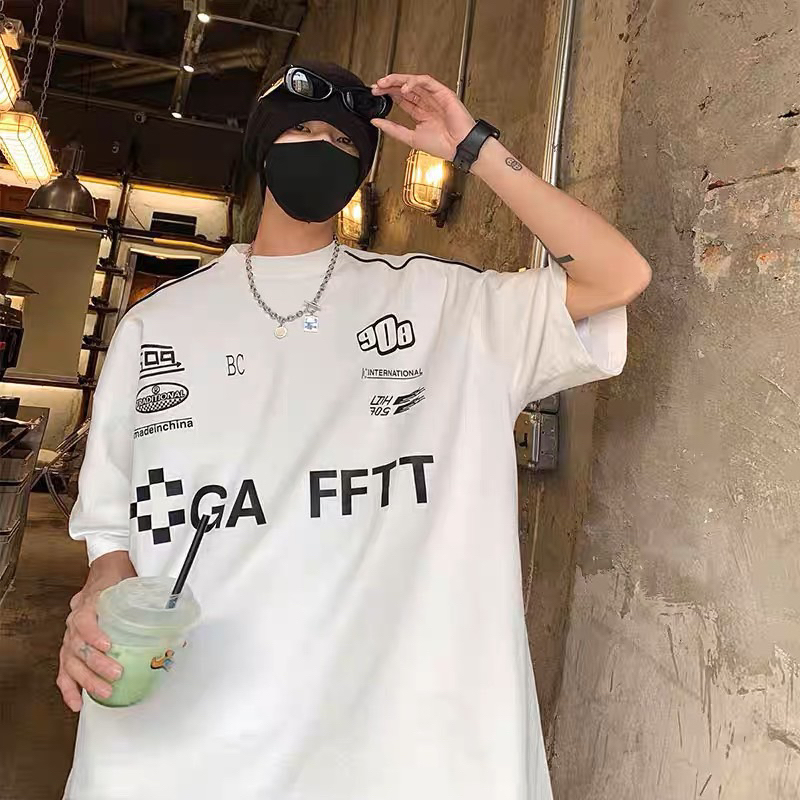Áo Phông Nam Tay Lỡ Unisex GAFFIT màu ĐEN/TRẮNG 🏁 /Nam nữ unisex/ Áo thun cổ tròn form rộng Brand Jaystoree 🖤