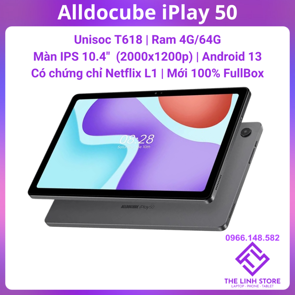 Máy tính bảng Alldocube iPlay 50 có 4G nghe gọi - Unisoc T618 Màn 10.4