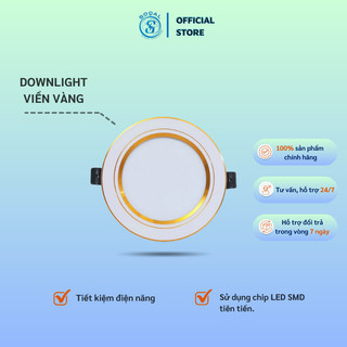 Đèn led âm trần downlight vonta viền vàng công suất 7w, 9w, 12w