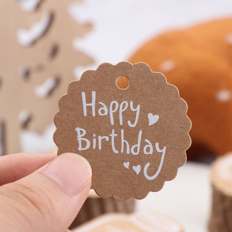 50 thẻ giấy kraft chữ Cảm ơn làm thủ công nhiều phong cách với dây treo/gói quà đám cưới DIY15