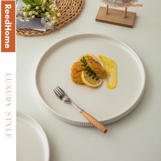 Đĩa beef steak reedhome, dĩa gốm sứ tráng men trắng phong cách châu âu
