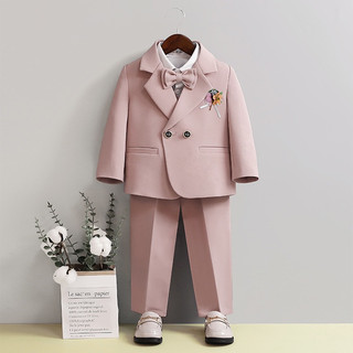 Set vest hồng cho bé trai kèm nơ và hoa