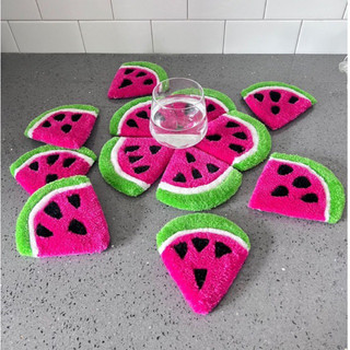 Lót ly handmade hình dưa hấu 🍉 thấm hút tốt