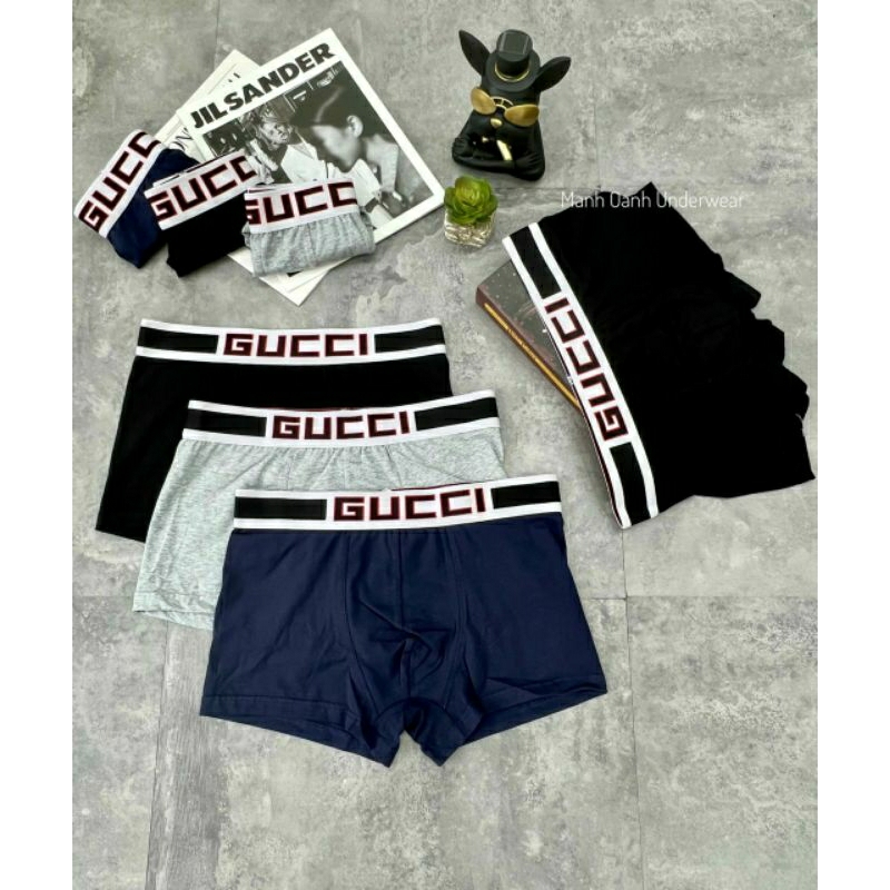 Set 3 quần lót nam, sịp đùi nam boxer - quần xì chất cotton dáng thể thao các mẫu siêu đẹp và cá tính