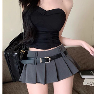 Chân váy tennis y2k cạp thấp xếp ly - khosibohome
