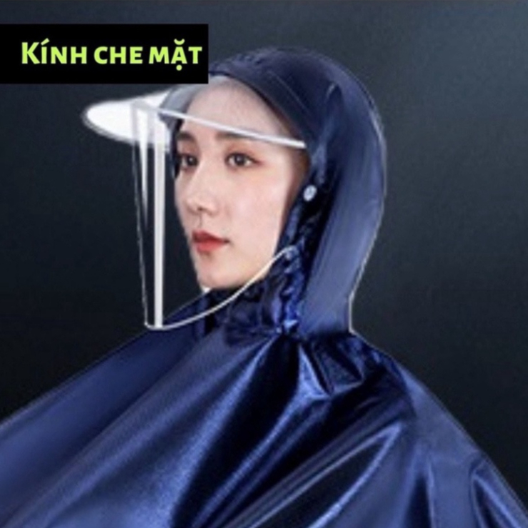 Áo Mưa Cánh Dơi Có Viền Phản Quang Phát Sáng, Áo Mưa Phản Quang Có Kính Che Mưa Làm Từ Sợi Vải Dù Cao Cấp