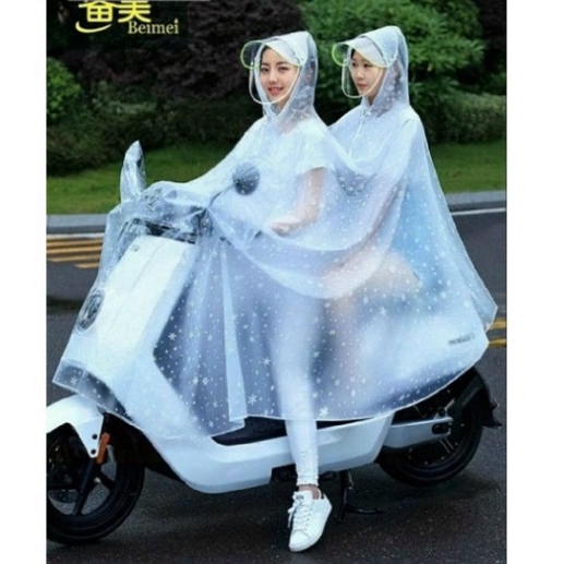 Áo Mưa Cánh Dơi Có Viền Phản Quang Phát Sáng, Áo Mưa Phản Quang Có Kính Che Mưa Làm Từ Sợi Vải Dù Cao Cấp