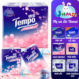 Tempo - khăn giấy tempo 18 gói khăn giấy bỏ túi tempo petit cao cấp 12 gói 18 gói mẹ và bé unmei