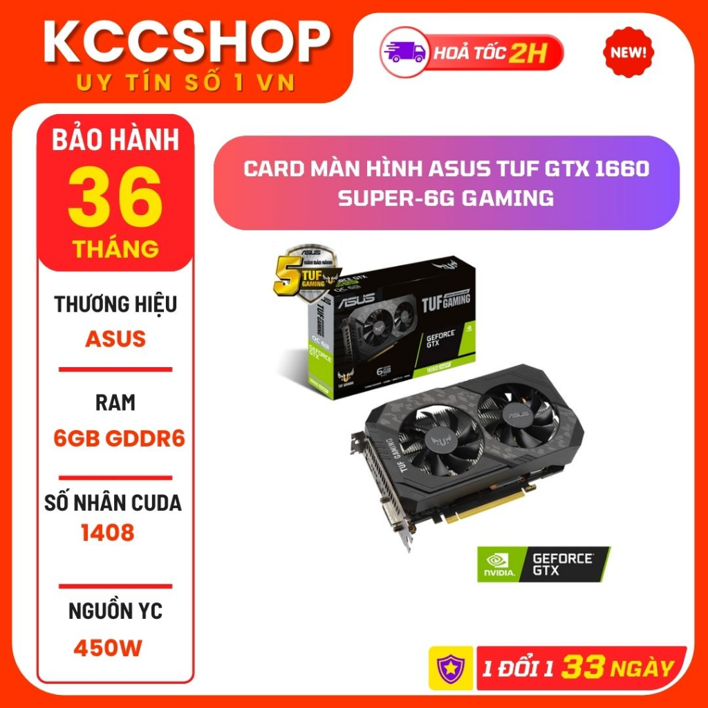 Card màn hình ASUS TUF GTX 1660 Super-6G GAMING  - Mới Chính Hãng