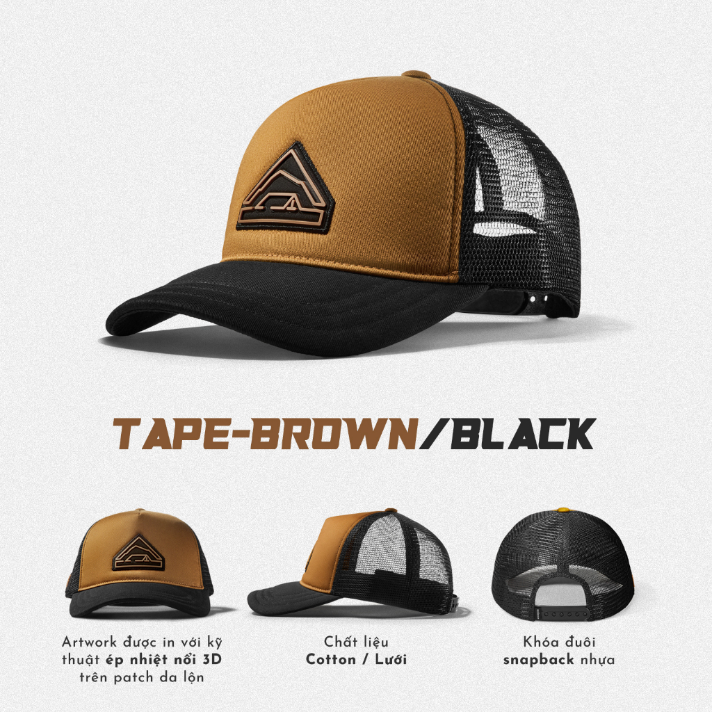 Mũ/Nón Lưỡi Trai Reckless  - Mountain Trucker Cap - Vải Kaki Cotton, Lưới Thoáng Khí, Artwork Ép Chuyển Nhiệt Cao Cấp