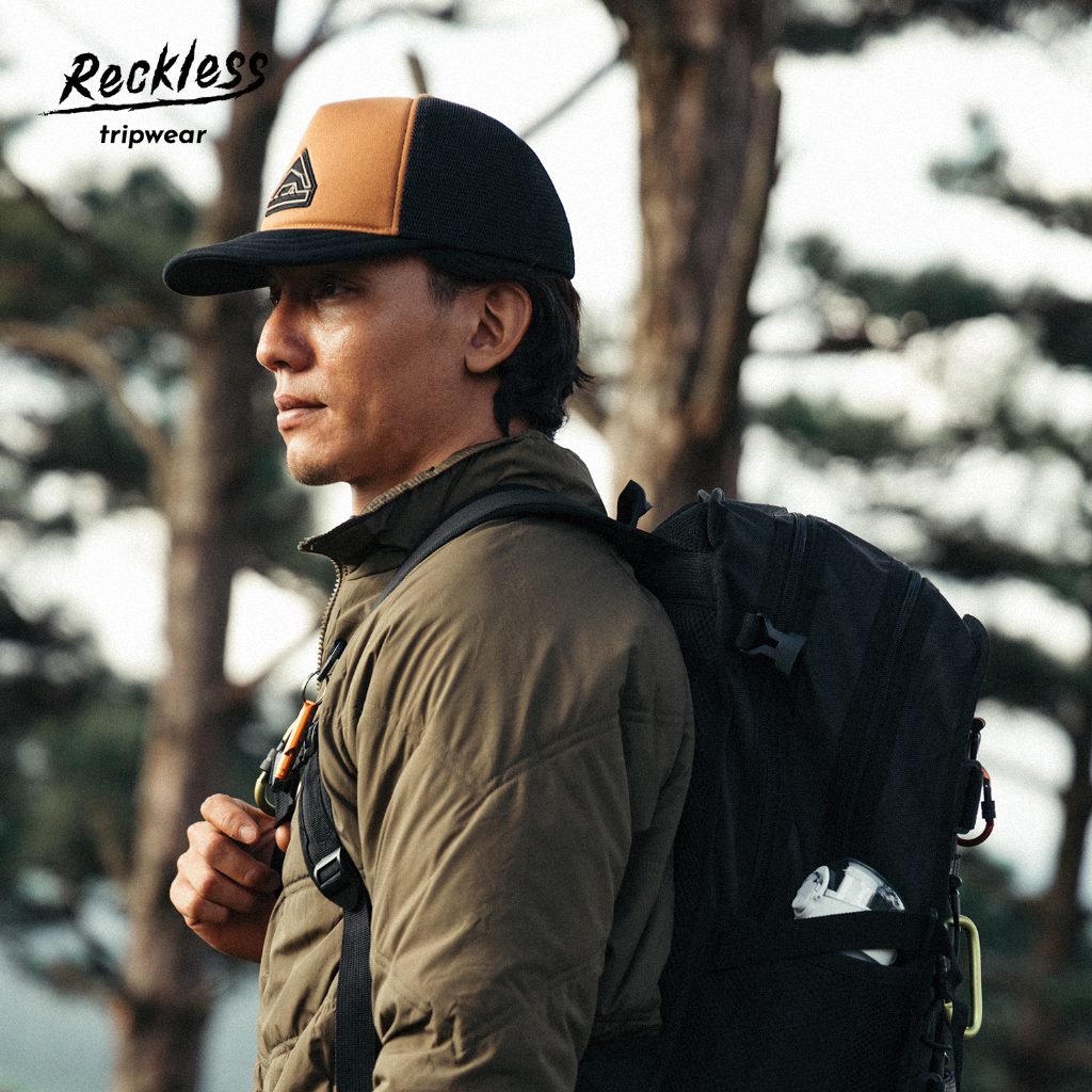 Mũ/Nón Lưỡi Trai Reckless  - Mountain Trucker Cap - Vải Kaki Cotton, Lưới Thoáng Khí, Artwork Ép Chuyển Nhiệt Cao Cấp