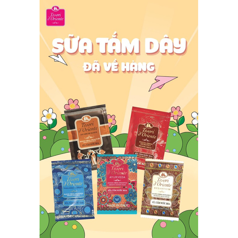 COMBO 6 DÂY SỮA TẮM TESORI MIX 6 MÙI SIÊU THƠM