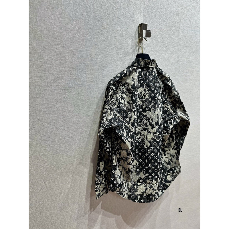 Áo khoác sơ mi jean - Louis Vuitton - LV denim monogram SS23