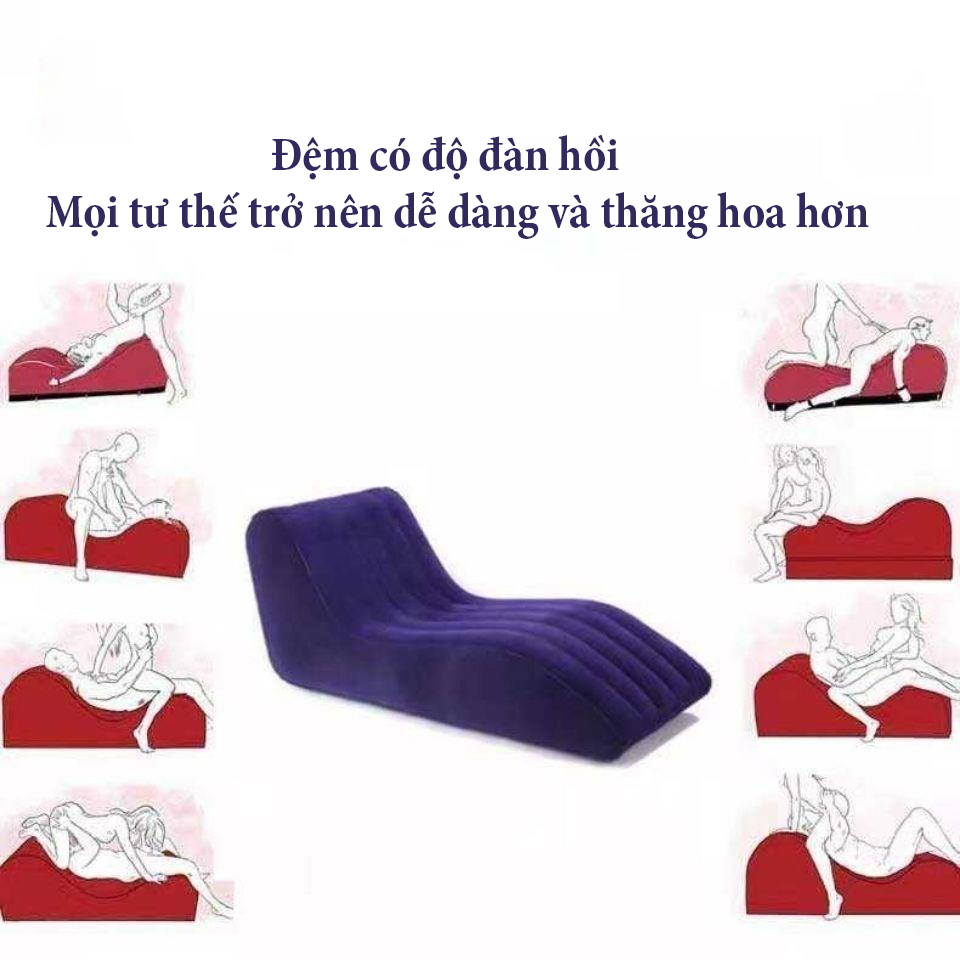 Ghế tình yêu bơm hơi chịu tải cao, ghế thư giãn gấp gọn, sofa hơi tựa lưng nhung êm ái, đệm hơi cao cấp hàng nhập khẩu