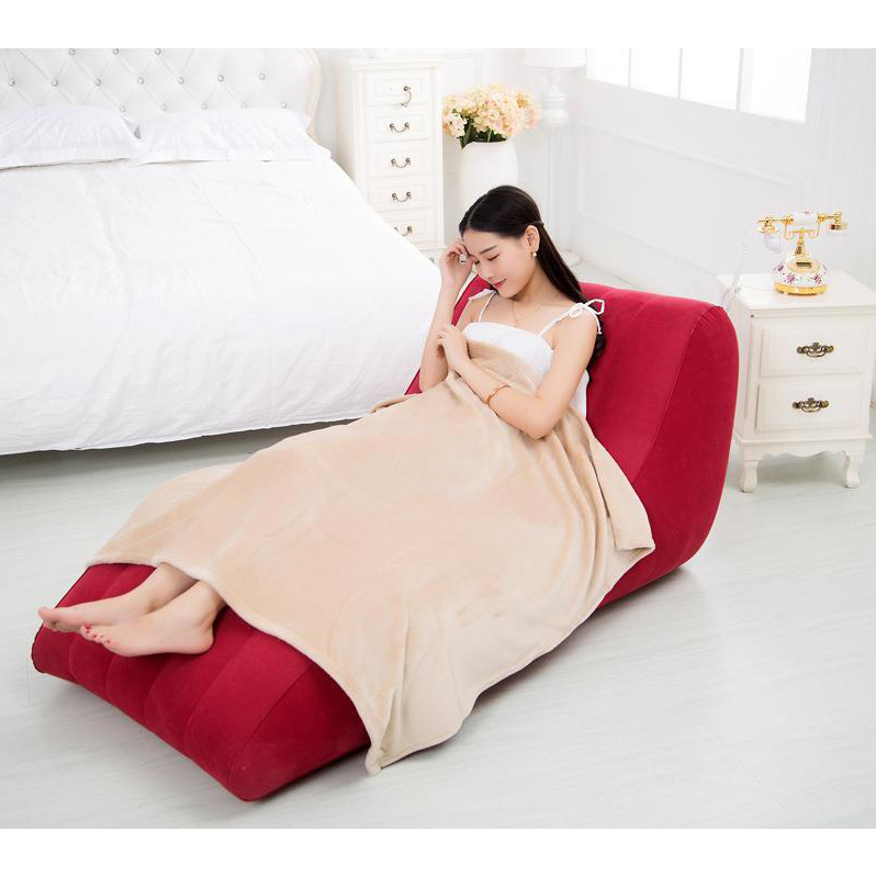 Ghế tình yêu bơm hơi chịu tải cao, ghế thư giãn gấp gọn, sofa hơi tựa lưng nhung êm ái, đệm hơi cao cấp hàng nhập khẩu