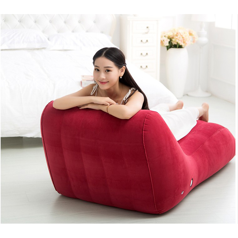 Ghế tình yêu bơm hơi chịu tải cao, ghế thư giãn gấp gọn, sofa hơi tựa lưng nhung êm ái, đệm hơi cao cấp hàng nhập khẩu