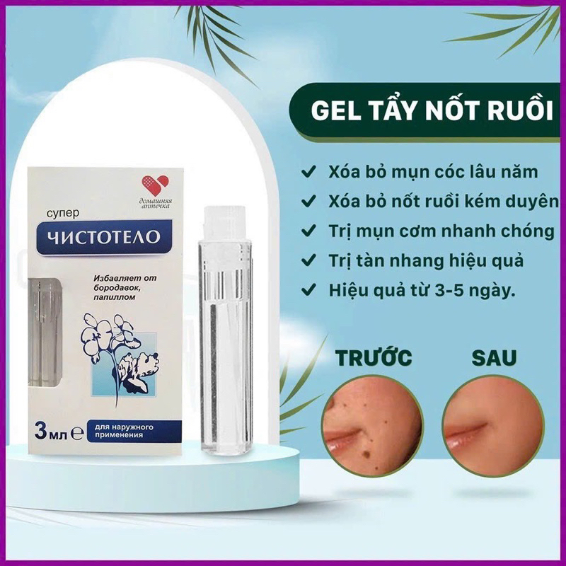 Gel tẩy mụn ruồi Nga mụn cóc Nga