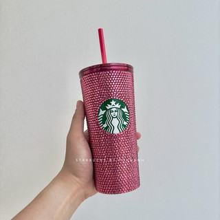 Ly Starbucks Royal Pink Rhinestone Thailand 25th Anniversary 473ml