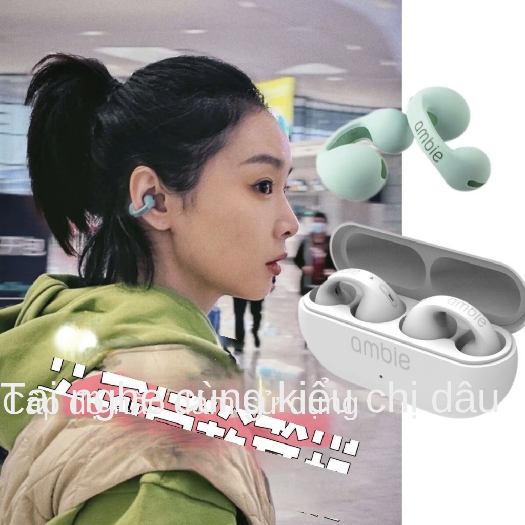 Tai Nghe Bluetooth TWS 2023 Ambie Truyền Âm Qua Xương Tai Không Dây