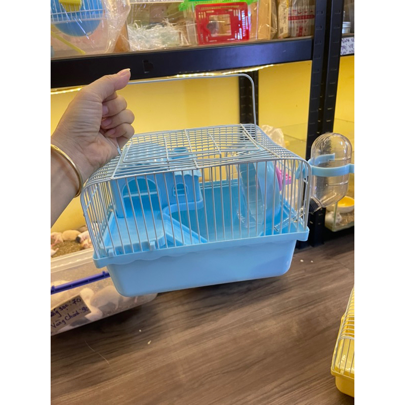 Lồng Đơn cho Hamster full phụ kiện kèm nhà tắm và dây mài răng xinh xắn .