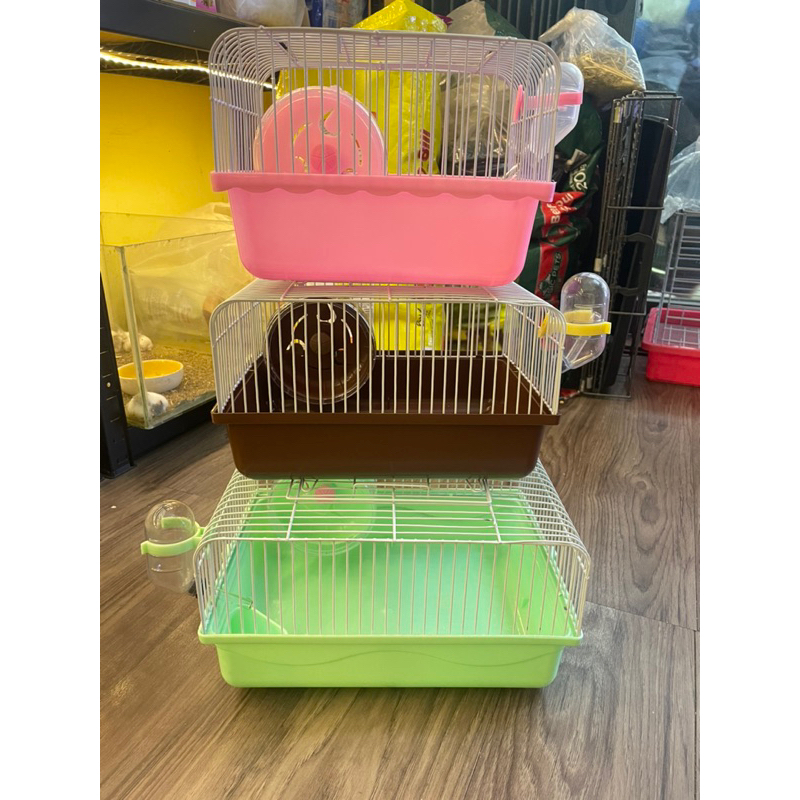 Lồng Đơn cho Hamster full phụ kiện kèm nhà tắm và dây mài răng xinh xắn .