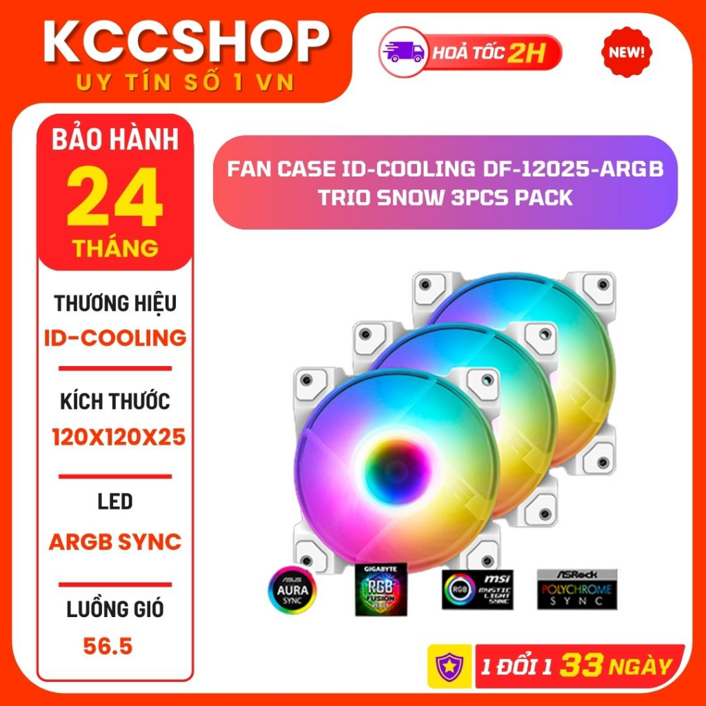 Bộ 3 Fan Led Case RGB Sync Main Chính hãng : ASUS TUF TF120 - Thermaright C12C, ID cooling DF 12025