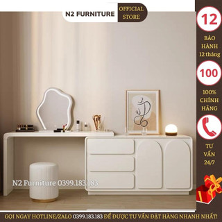 Bàn trang điểm kèm tủ decor lớn đựng đồ bp-13 - dịch chuyển thông minh, bàn trang điểm gỗ hiện đại n2 furniture