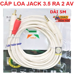 Cáp loa Jack 3.5 ra 2 đầu hoa sen dài 5M chính hãng Jstar