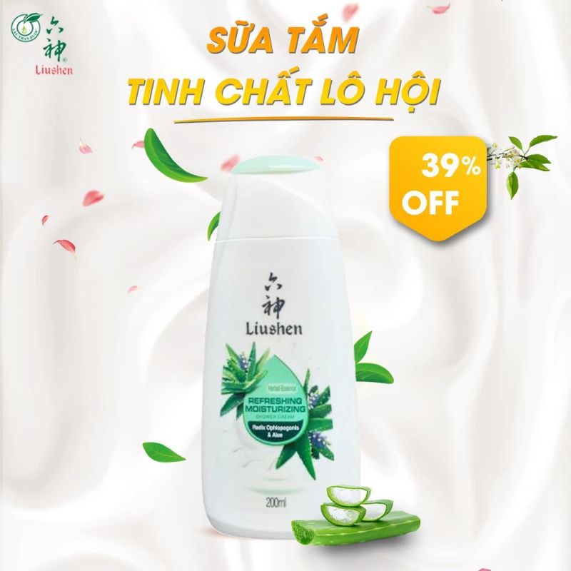 Sữa tắm LIUSHEN dưỡng da trắng sáng 200ml - Bạc Hà & Lô Hội