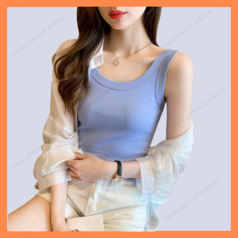 Áo ba lỗ nữ dáng dài Quảng Châu, áo sát nách nữ Quảng Châu MS1112 | BigBuy360 - bigbuy360.vn