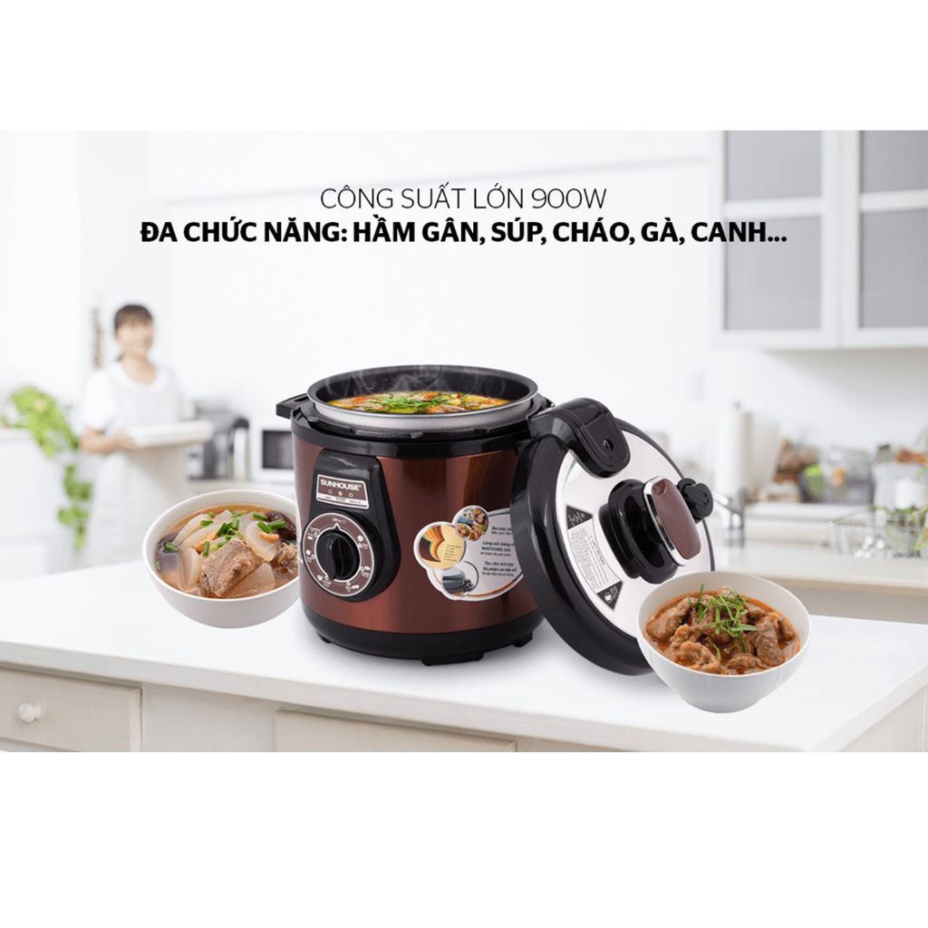 Nồi áp suất điện đa năng sunhouse SH1550 Bảo hành chính hãng 12 tháng