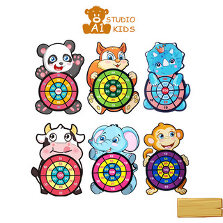 Bảng ném bóng dính, phi tiêu bóng dính hình con vật dễ thương cho bé rèn luyện vận động A1studiokid