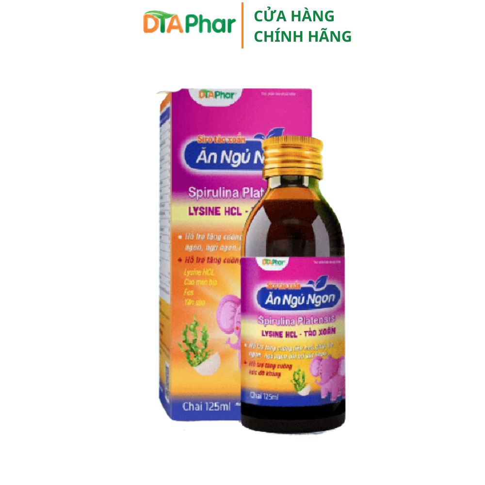 Siro uống Tảo Xoắn Ăn Ngủ Ngon DTAphar tăng cường tiêu hoá sức đề kháng dành cho trẻ em Chai 125ml