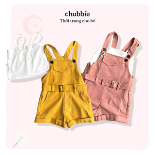 Bộ yếm chubbie nhung mịn có kèm áo dây croptop bf1230025