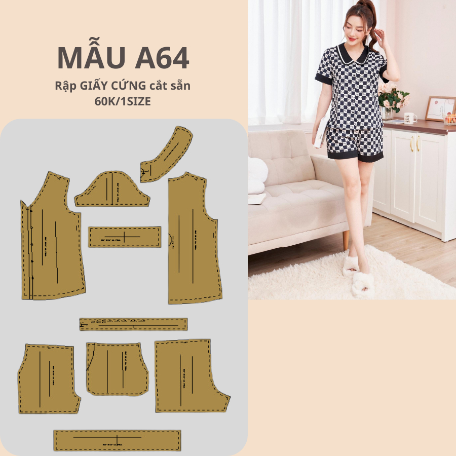 RẬP GIẤY CỨNG CẮT SẴN ĐỒ BỘ A64