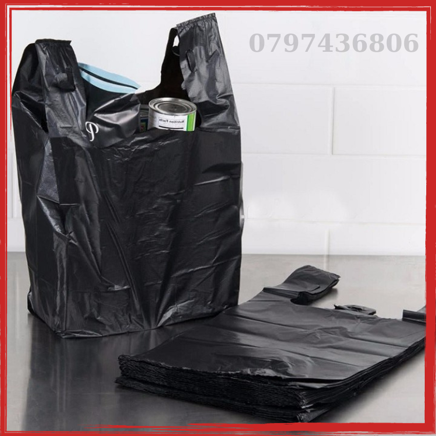 1kg túi nilong đen quai xách