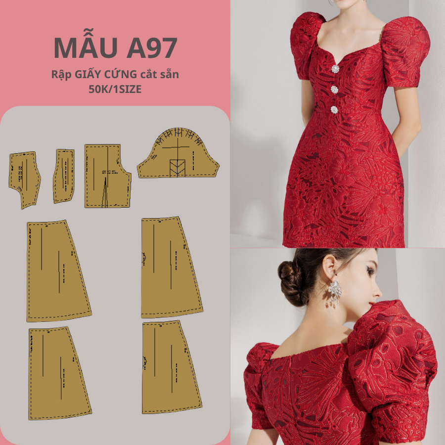 RẬP GIẤY CỨNG CẮT SẴN VÁY A97