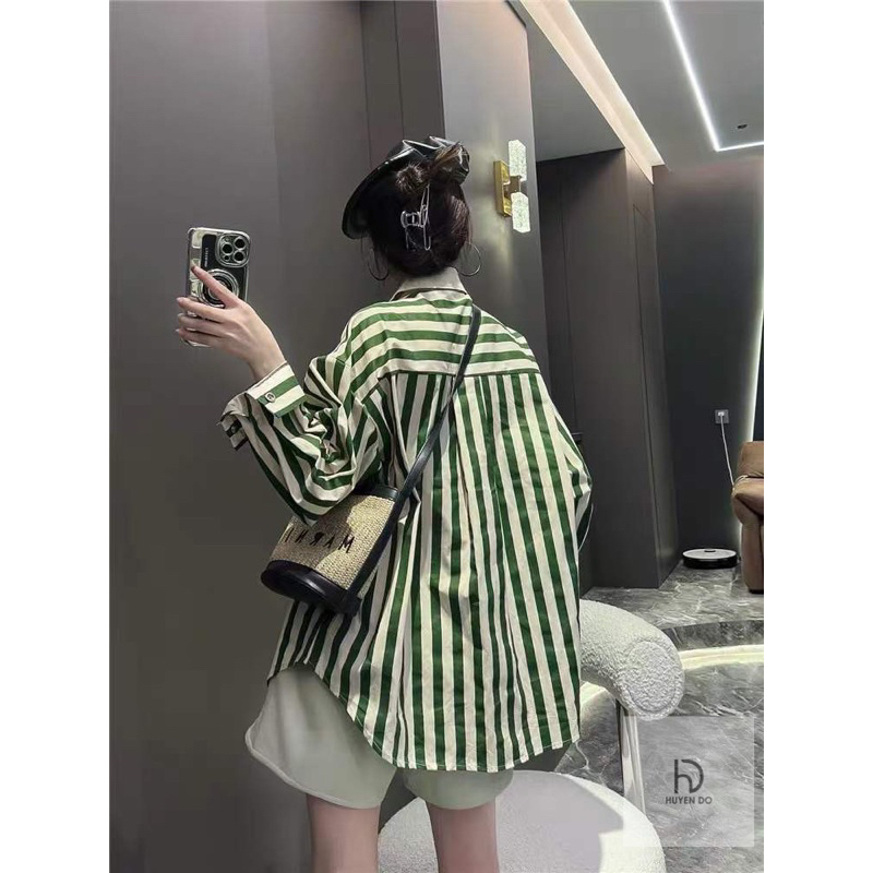 Áo sơ mi kẻ pha len hàng QCL1