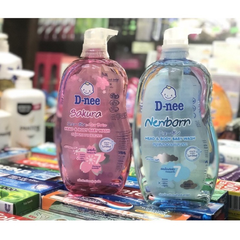 Sữa tắm gội toàn thân Dnee cho bé từ 0 tuổi 380ml m. dnee trong dnee hình thú , súc bình sữa chai và túi chính hãng Thái