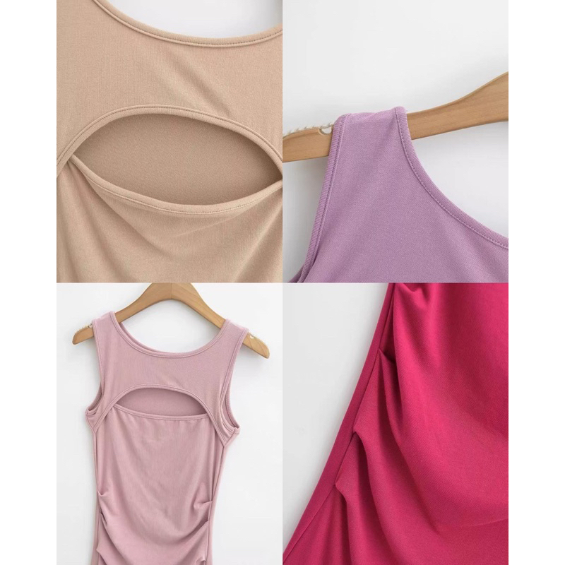 Order 15 ngày-Đầm body thun xẻ tà hai bên #757