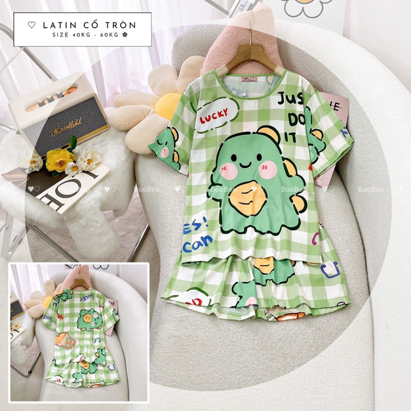 Đồ Bộ Mặc Nhà Boo Boo Form Quần Đùi Cổ Tròn 40-58 kg [Hàng Cao Cấp]