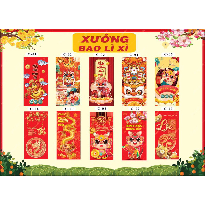 50 bao lì xì đẹp xuất sắc tại shop, bao lì xì tết 2024 ,giá sỉ