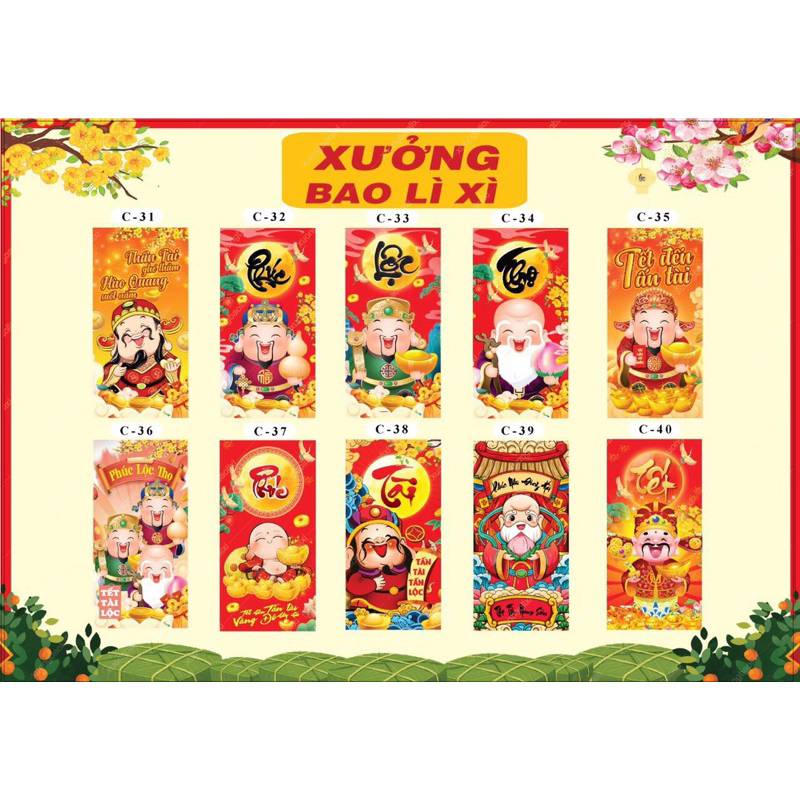 50 bao lì xì đẹp xuất sắc tại shop, bao lì xì tết 2024 ,giá sỉ