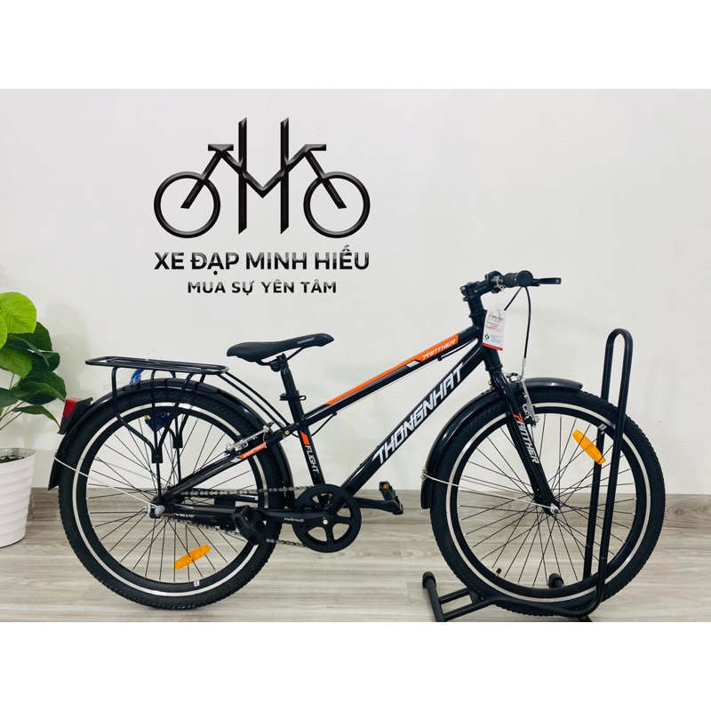 Xe đạp thể thao MTB Thống Nhất cao cấp đen cam siêu bền dễ size 24 inch